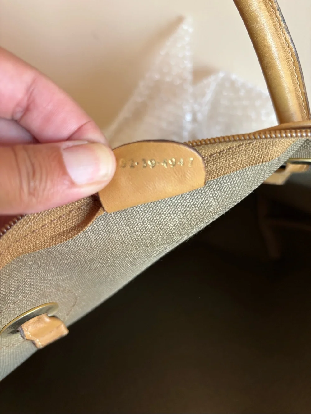 Authentic Gucci monogram canvas leather tote